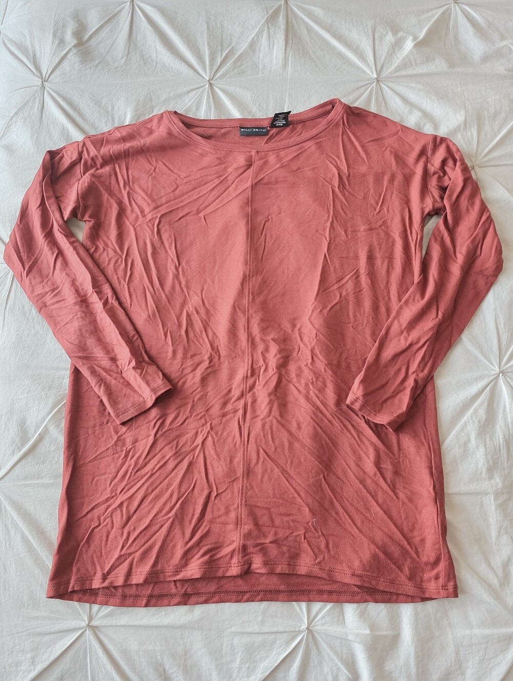 Willi Smith Long Sleeve Scoop Neck Top